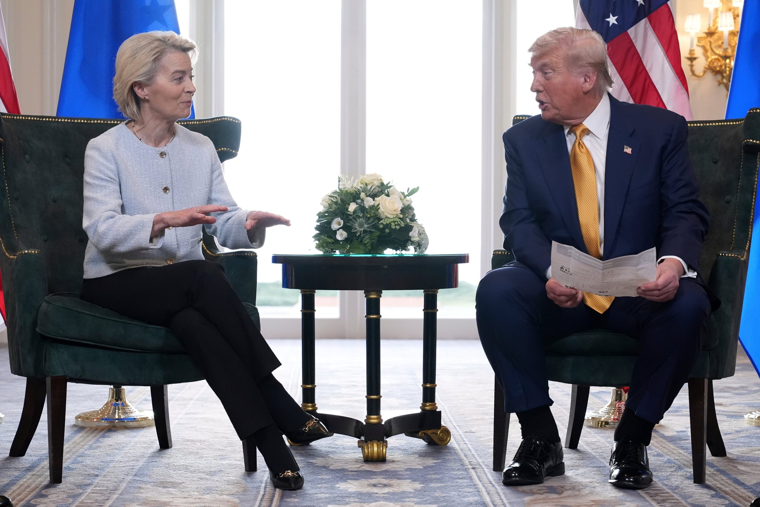 El presidente estadounidense Donald Trump y la presidenta de la Comisión Europea, Ursula von der Leyen