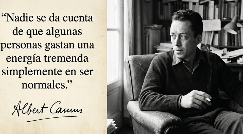 Albert Camus, filósofo: “Nadie se da cuenta de que algunas personas gastan una energía tremenda simplemente en ser normales”