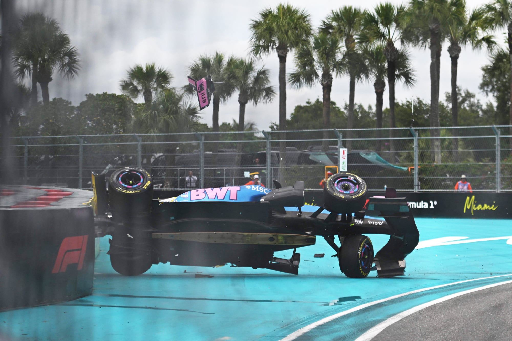 Así quedó el auto de Pierre Gasly