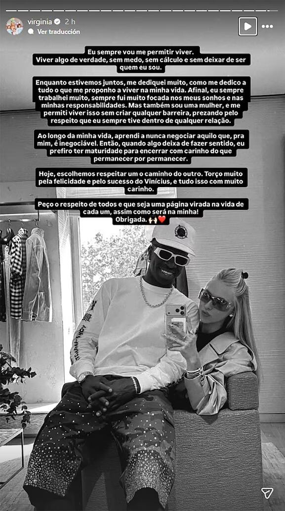 La influencer confirmó su separación de Vinicius. (Foto: Captura).