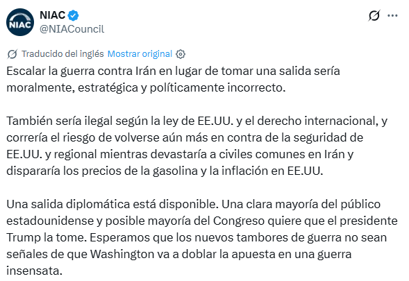 El tuit del NIAC