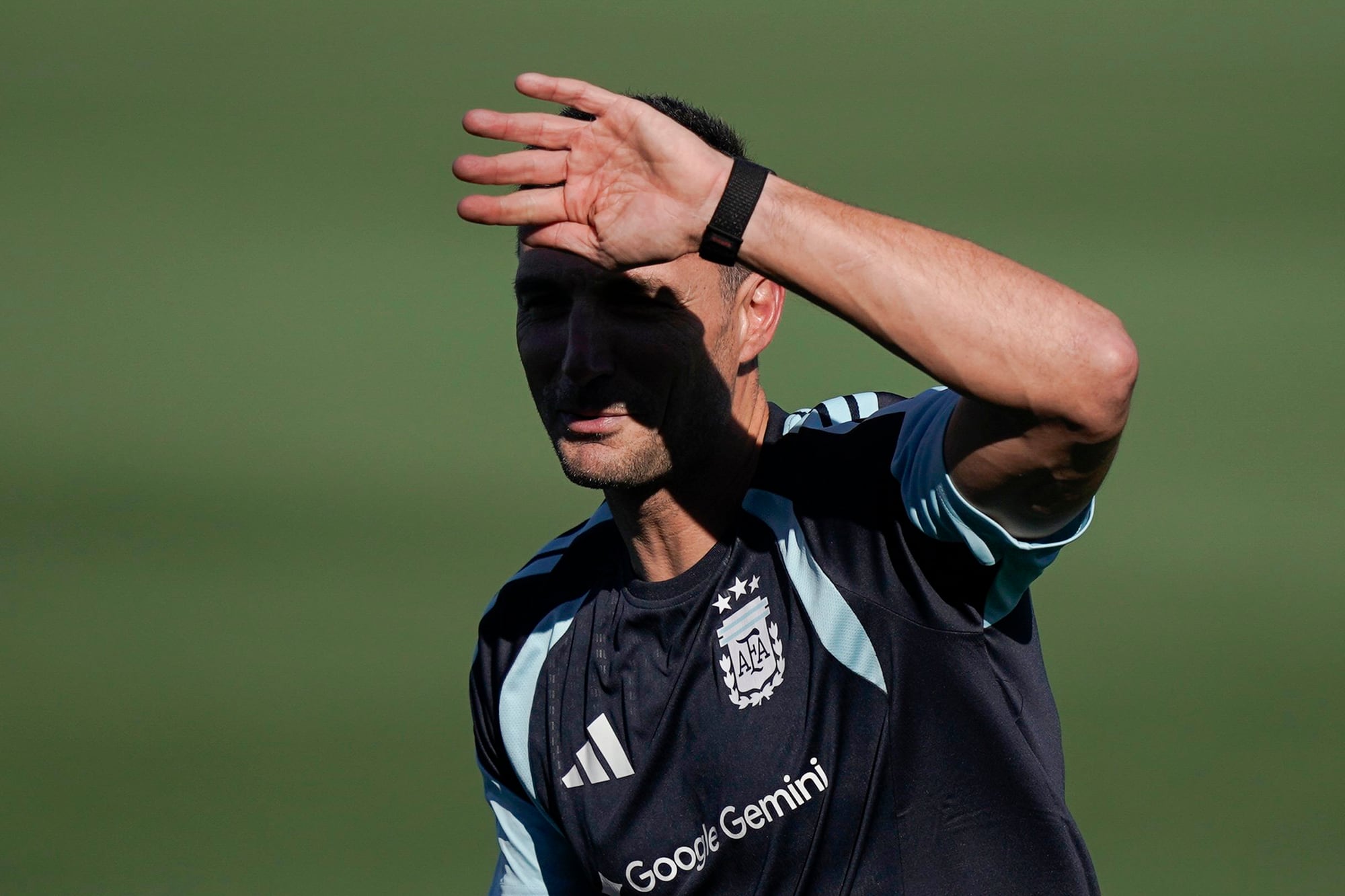 Lionel Scaloni durante un entrenamiento de la selección argentina