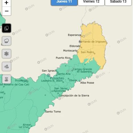 Hay alerta por lluvias, tormentas, nevadas y vientos de hasta 100 km/h en ocho provincias
