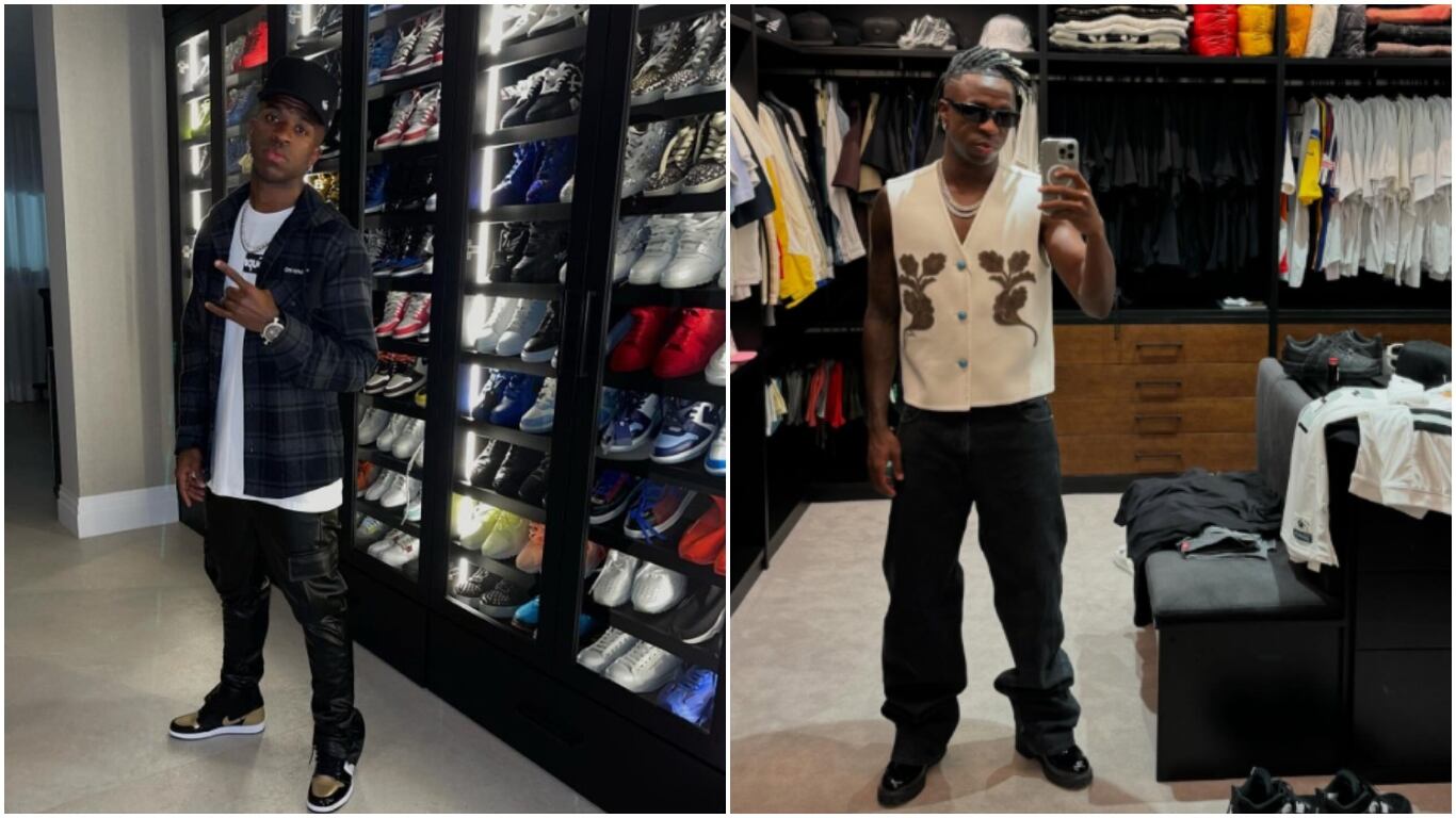 El vestidor de la casa de Vinicius Jr. Foto: Instagram @vinijr