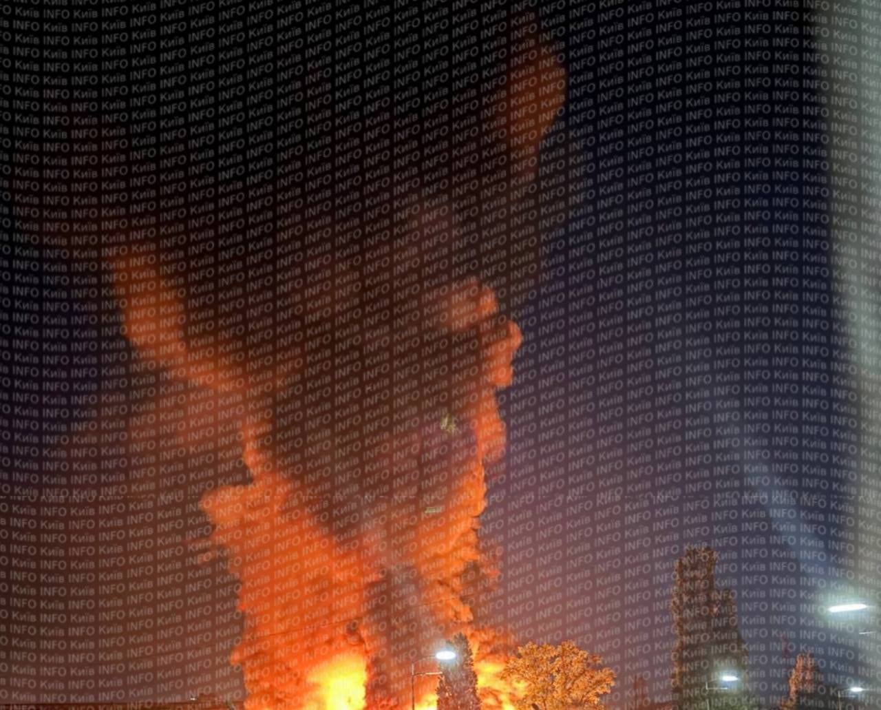 Una de las imágenes del nuevo ataque ruso sobre Kiev que se viralizó en redes sociales