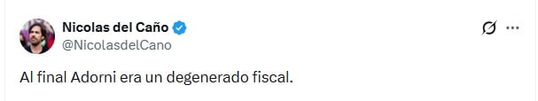 Nicolás del Caño publicó un tuit sobre Adorni