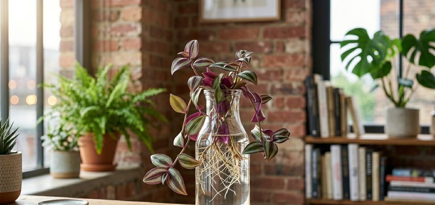La tradescantia es la favorita para tener en agua. (Imagen ilustrativa IA Gemini)