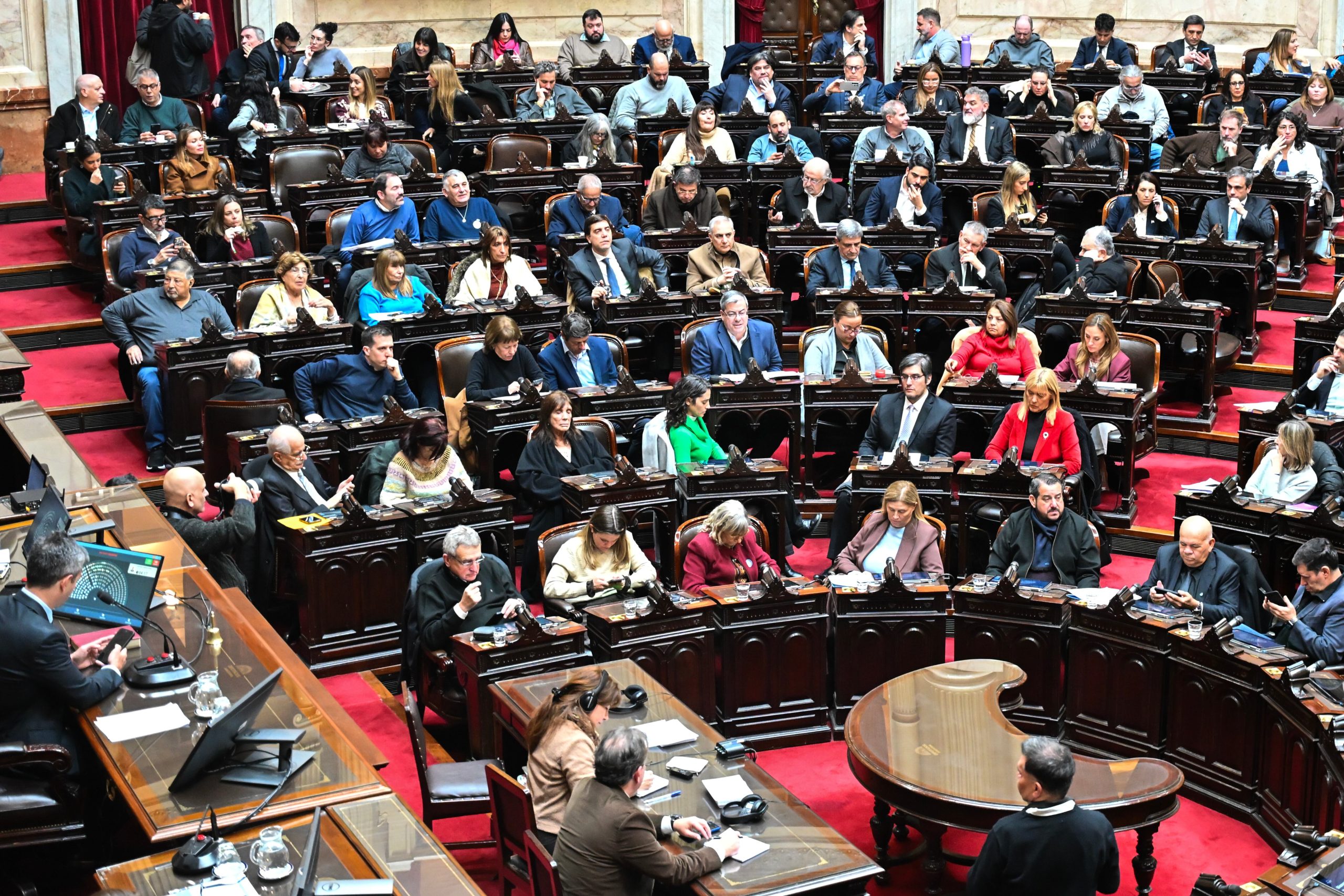 Recinto de la Cámara de Diputados buscando quorum para interpelar a Manuel Adorni. Foto: Cámara de Diputados/Gustavo Molfino