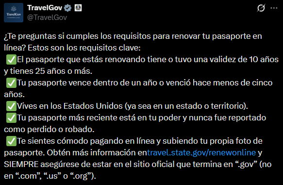 Las autoridades enfatizan que los solicitantes deben verificar que el dominio web termine en “.gov”; el uso de sitios que terminen en “.com”, “.us” u “.org” representa un riesgo de seguridad