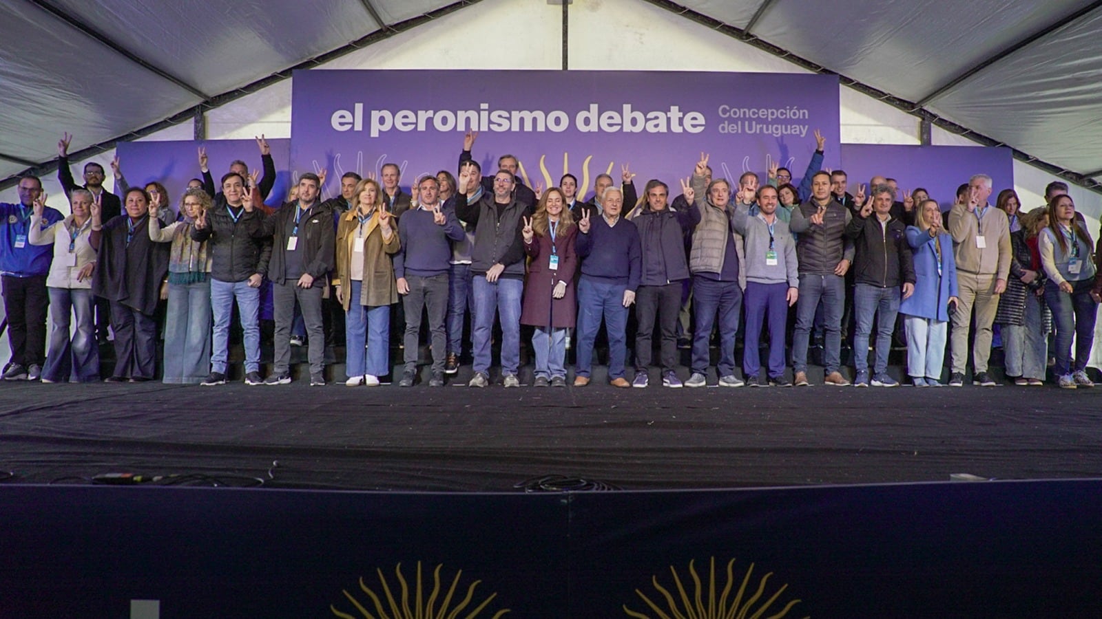 Los dirigentes peronistas reunidos este lunes en Concepción del Uruguay