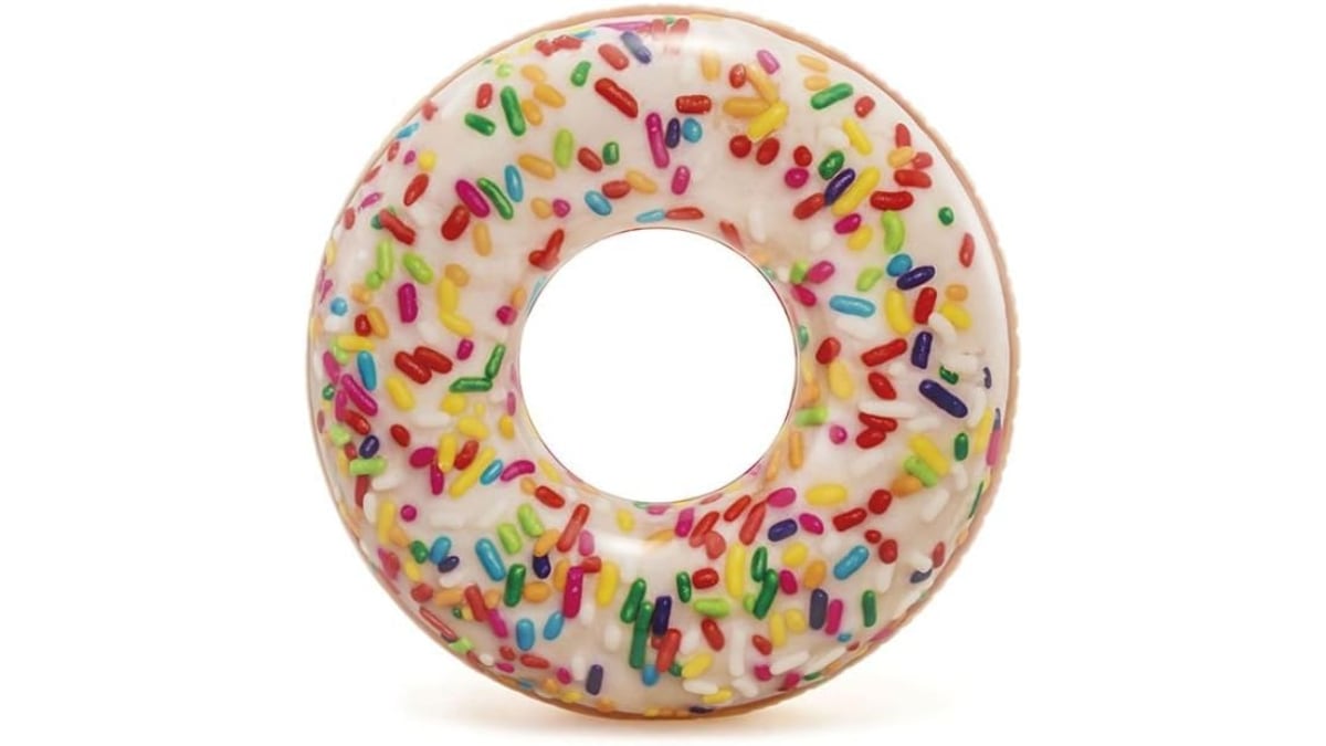 Flotador con forma de donut.