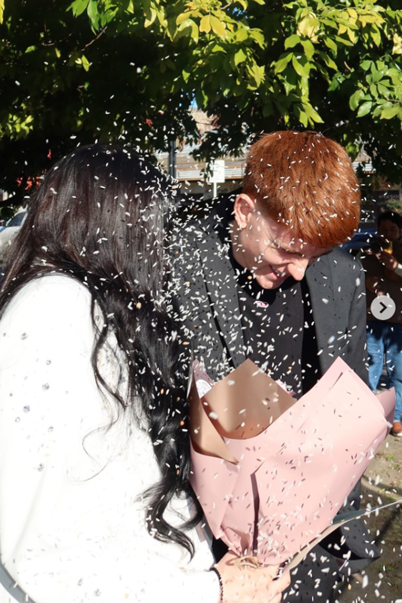 El día de su casamiento por civil, en junio de 2025
