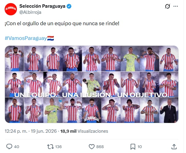 El tuit que compartió la cuenta de la Albirroja