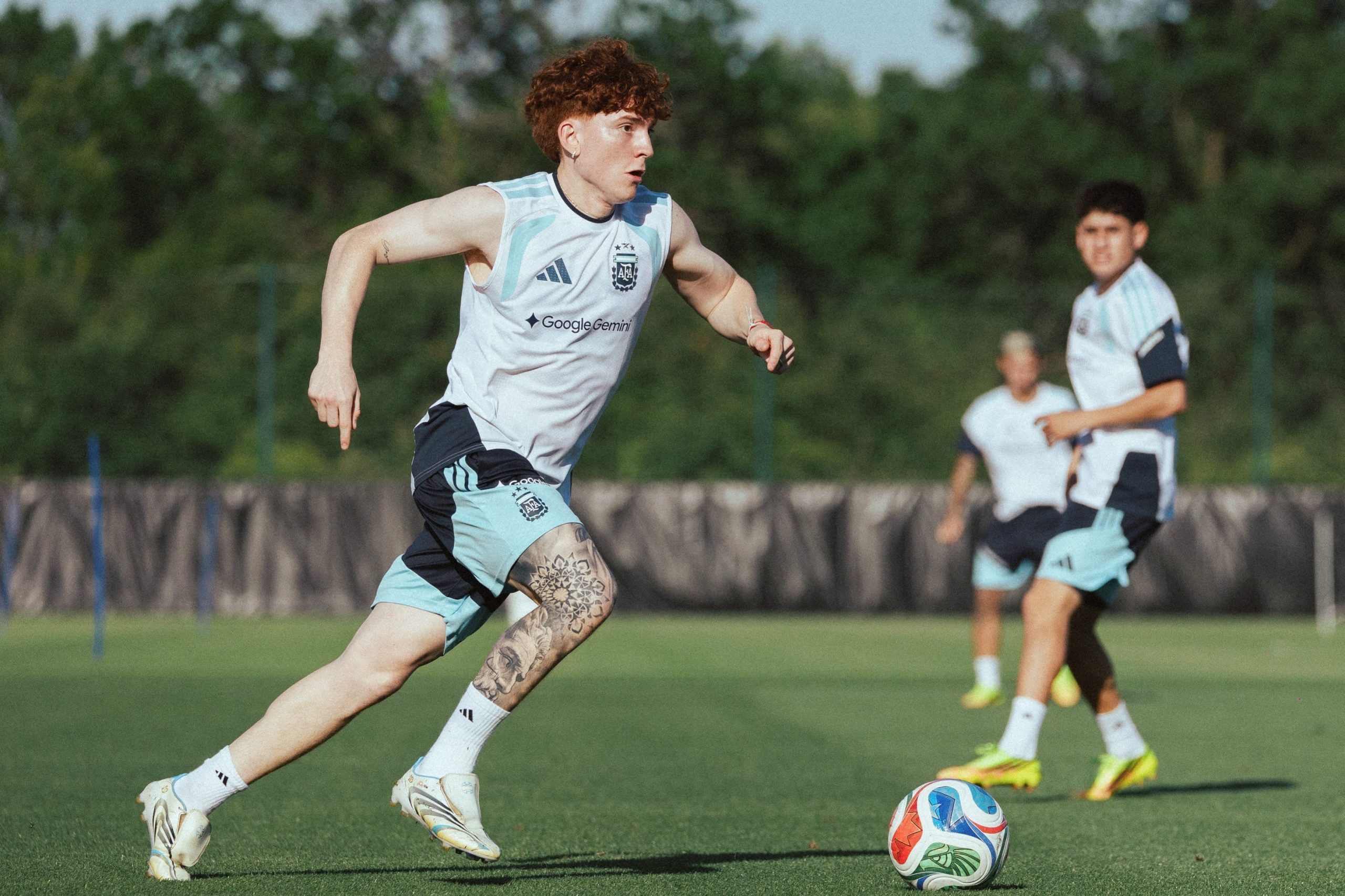 La Selección argentina se entrenó este martes en Kansas. (Foto: @afaseleccion en Instagram)