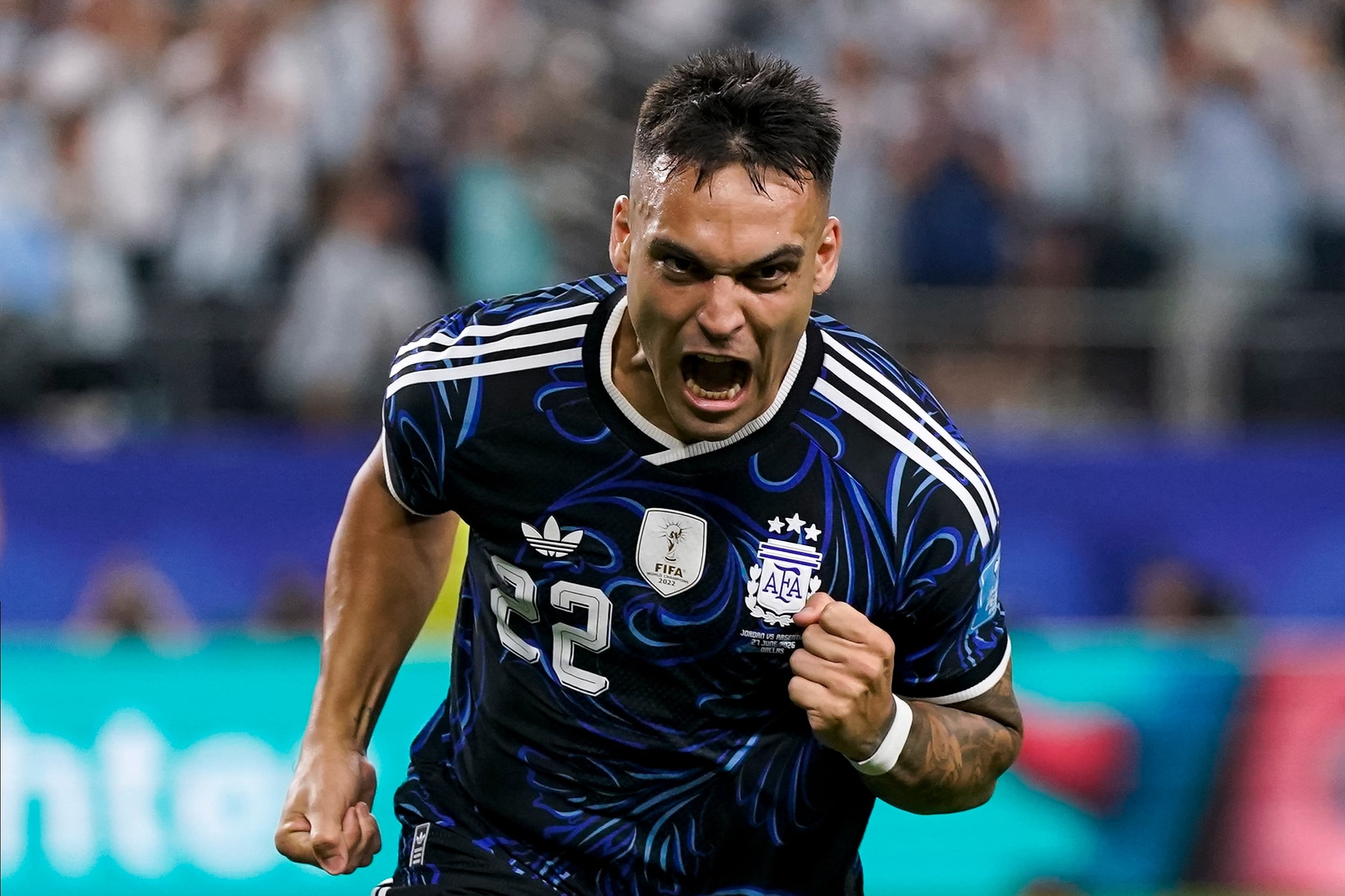 Lautaro Martínez celebra su gol ante Jordania
