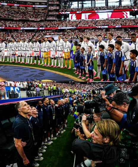 El seleccionador de Inglaterra, Thomas Tuchel, se mostró molesto porque los fotógrafos le impidieron ver a su equipo durante la interpretación del himno nacional antes de su debut ante Croacia.
