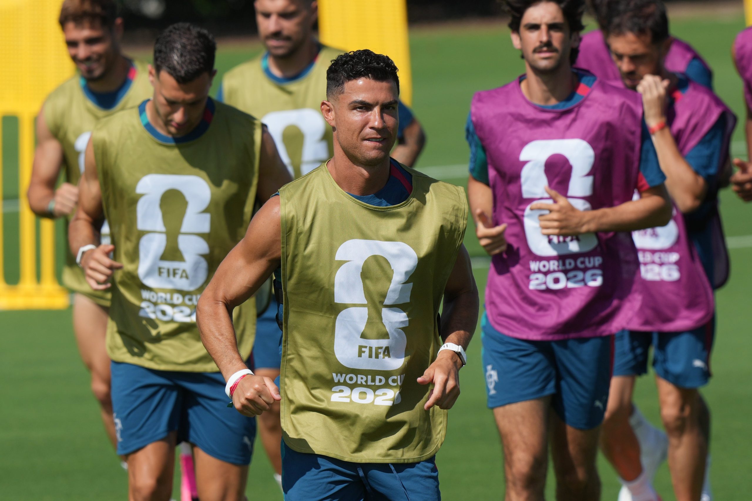 El delantero portugués Cristiano Ronaldo durante un entrenamiento de la selección en el Mundial, el lunes 22 de junio de 2026, en Palm Beach Gardens, Florida 