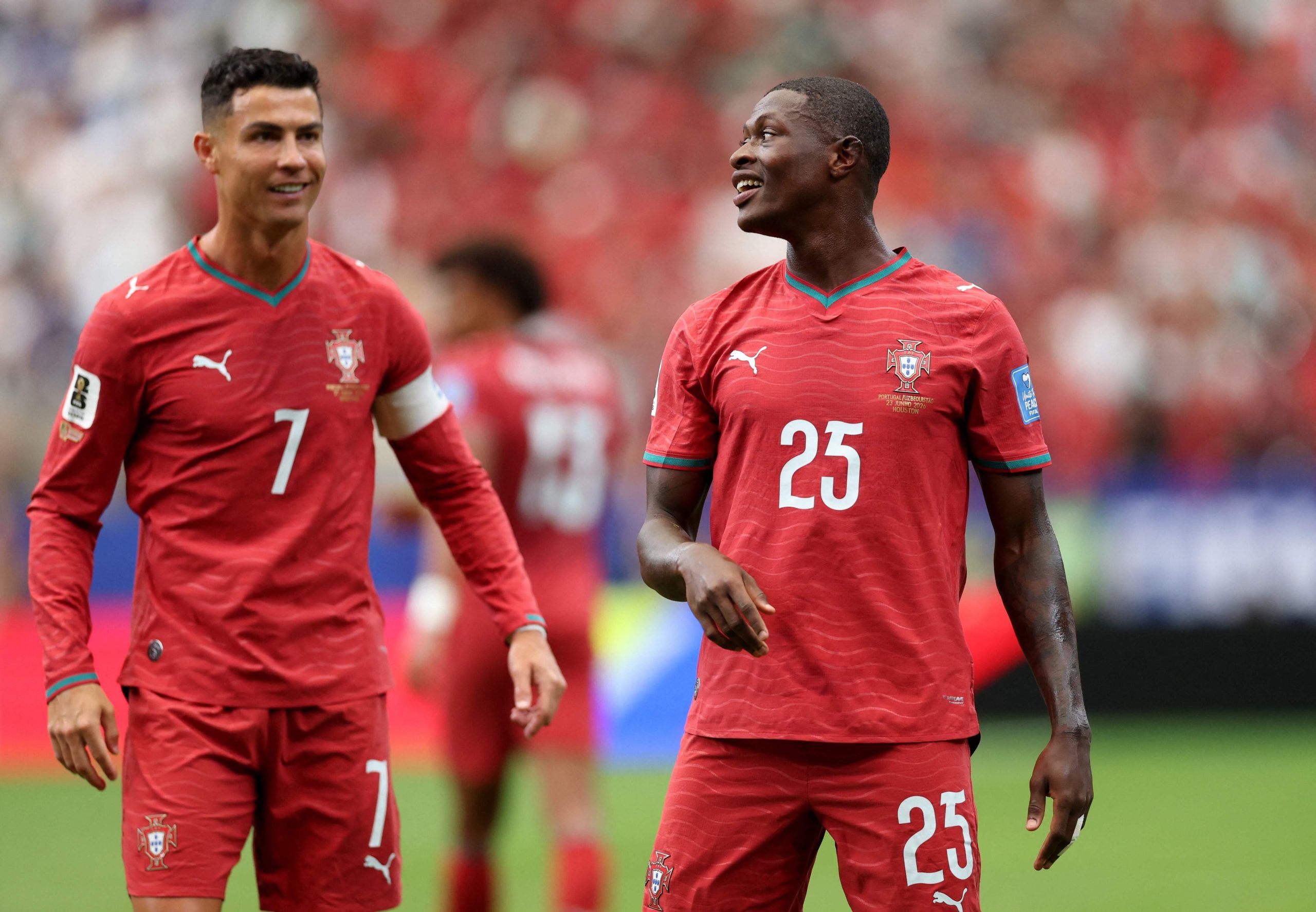 Nuno Mendes y Cristiano Ronaldo, los goleadores de Portugal en la primera parte
