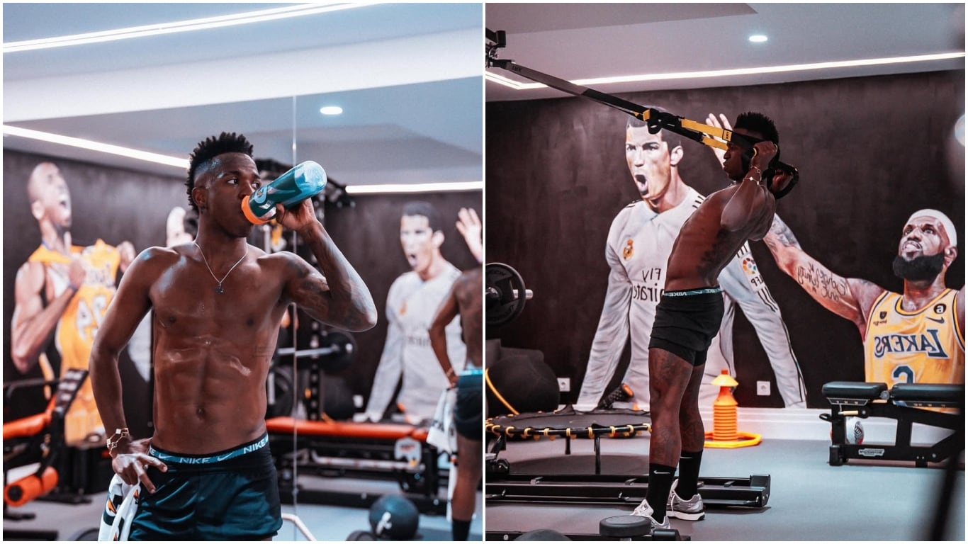 El gimnasio de la casa de Vinicius Jr. Foto: Instagram @vinijr