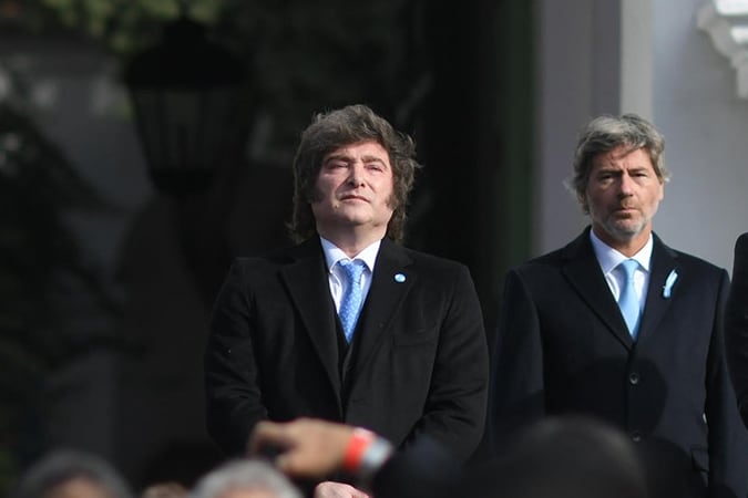 El presidente Javier Milei y el ministro de Justicia, Juan Bautista Mahiques