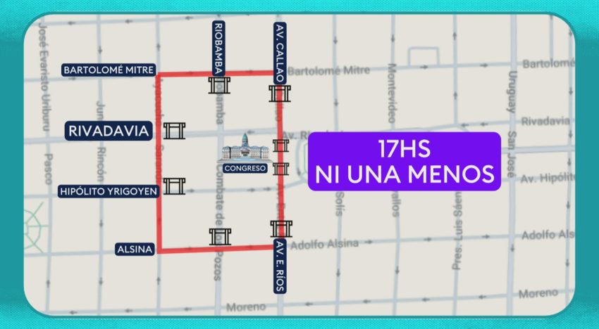Mapa de cortes por la marcha Ni Una Menos: qué calles estarán afectadas este 3 de junio