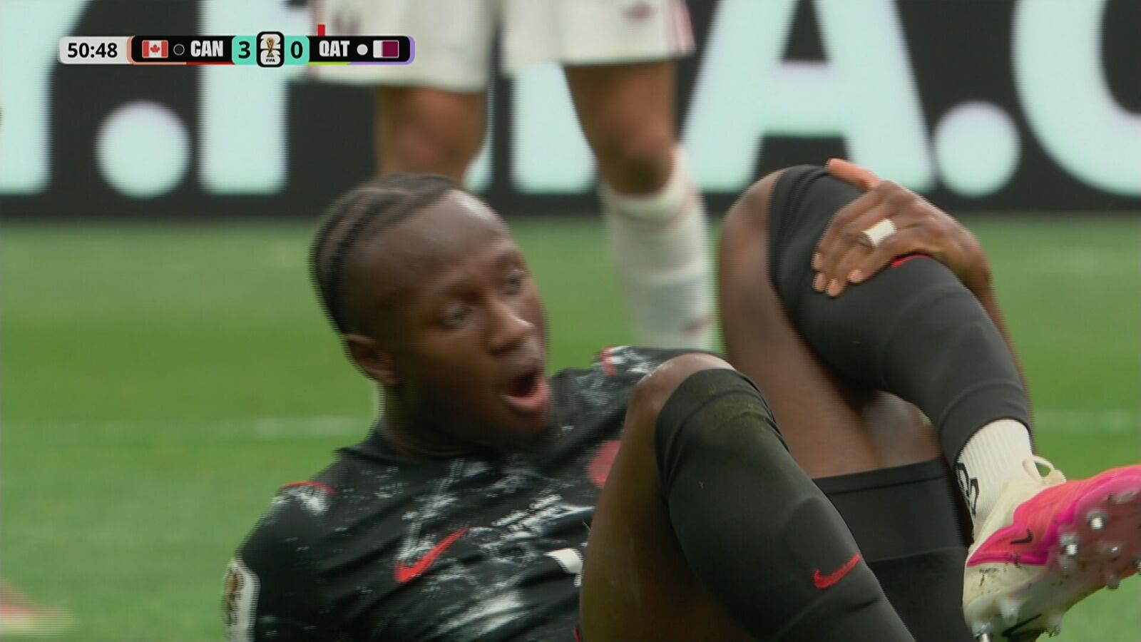 Así fue el impactante momento en el que Ismael Koné se lesionó en el partido entre Canadá y Qatar del Mundial 2026 (Foto: FIFA).