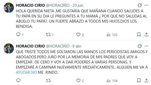 Horacio Cirio y sus mensajes alarmantes en las redes. (Foto: X/horacirio)