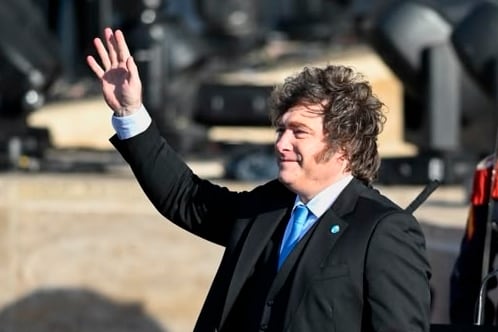 El presidente Javier Milei en el acto por el Día de la Bandera en Rosario 