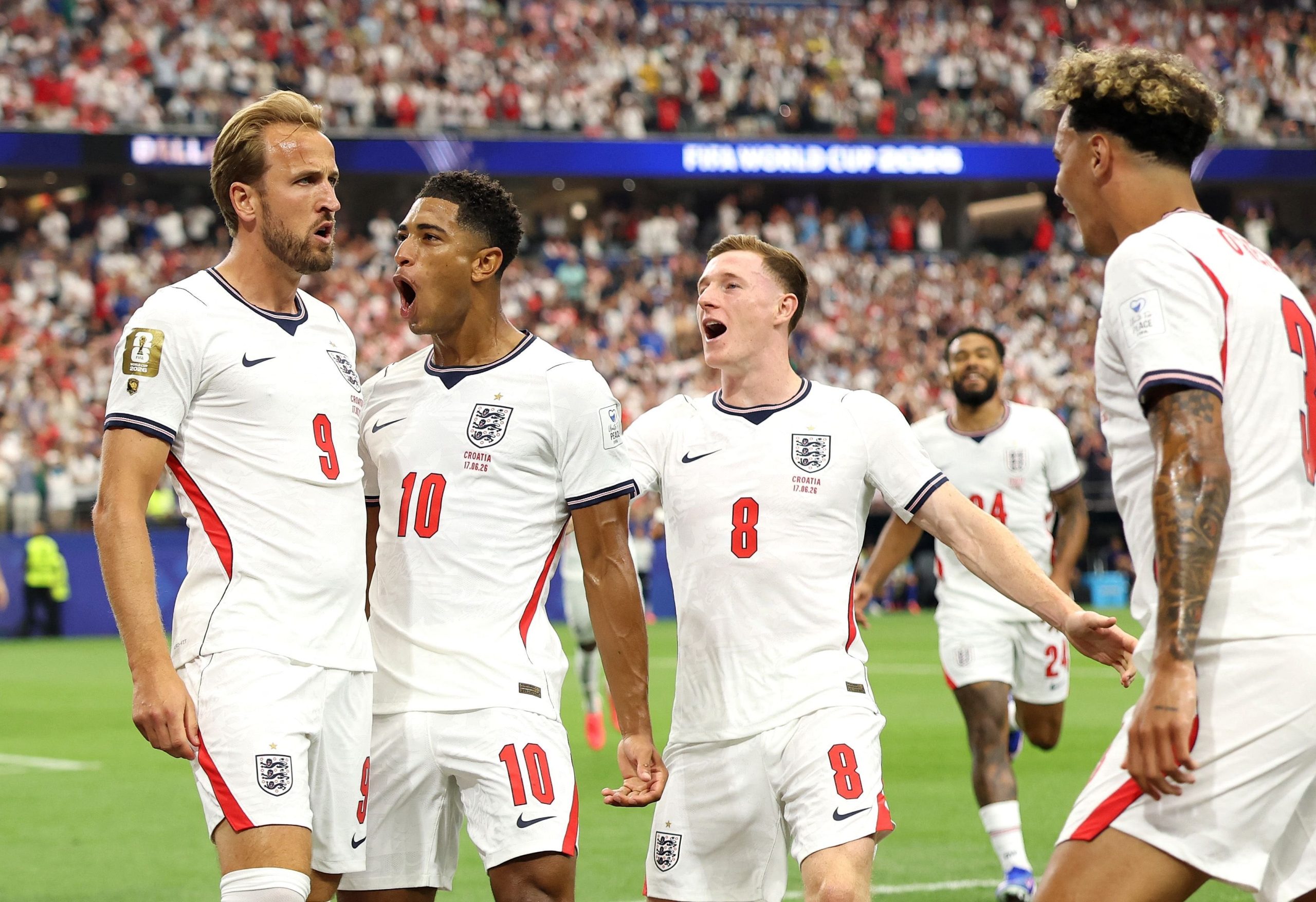 El festejo de Harry Kane tras adelantar a Inglaterra