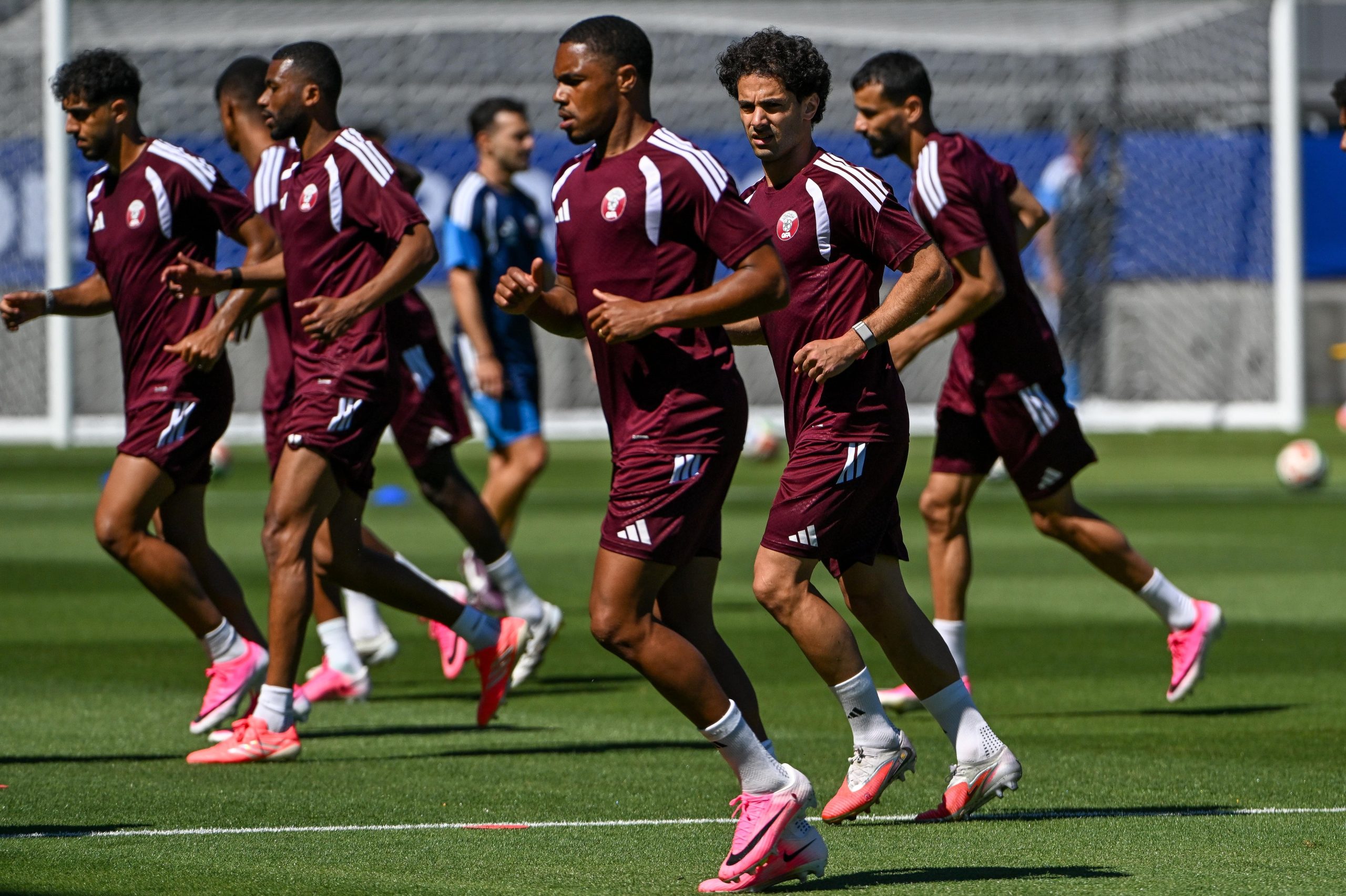 Sesión de entrenamiento de la selección de Qatar