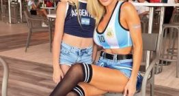 Luciana Salazar causó furor con el look que eligió para alentar a la Selección argentina en la final