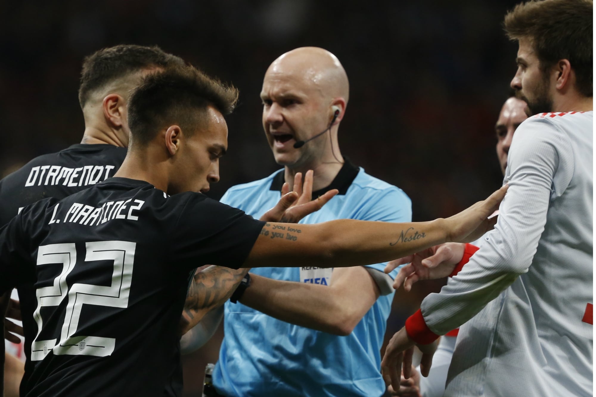Lautaro Martínez y Nicolás Otamendi jugaron el último amistoso entre la Argentina y España
