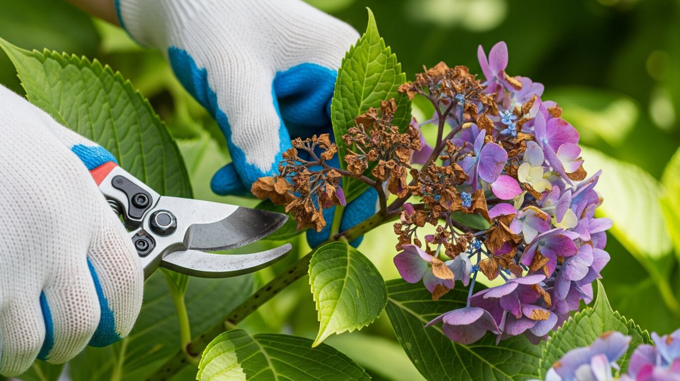 La hortensia es ideal para podar en agosto. (Imagen ilustrativa IA Gemini)