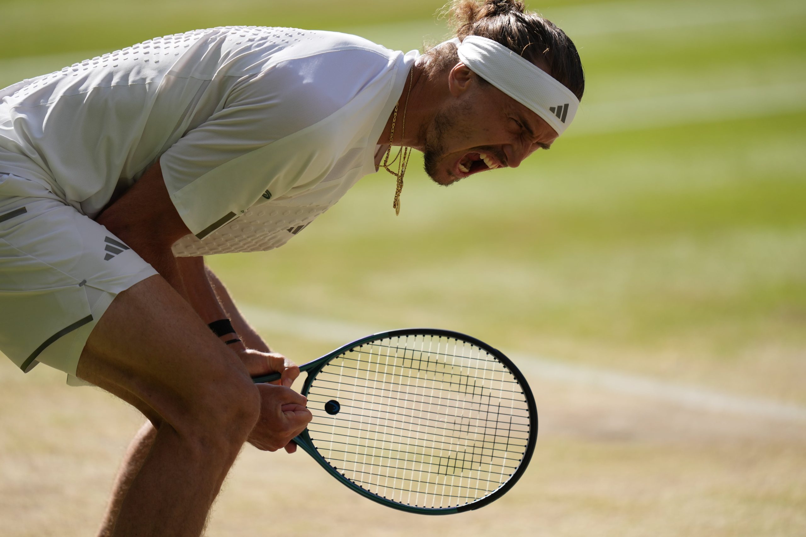 El festejo de Alexander Zverev tras obtener el primer set