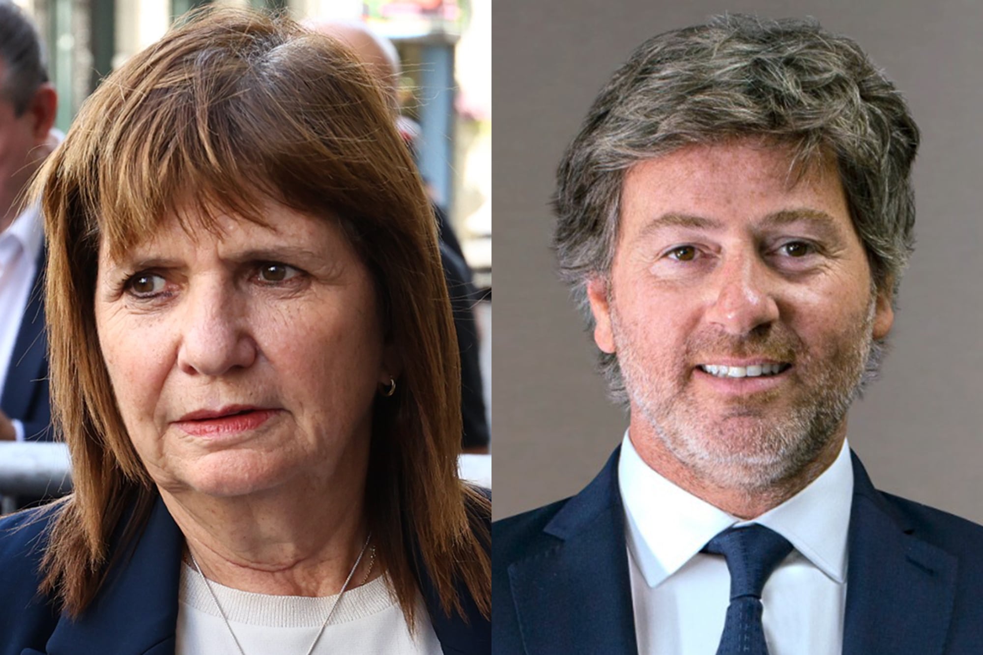 La senadora Patricia Bullrich y el ministro de Justicia, Juan Bautista Mahiques