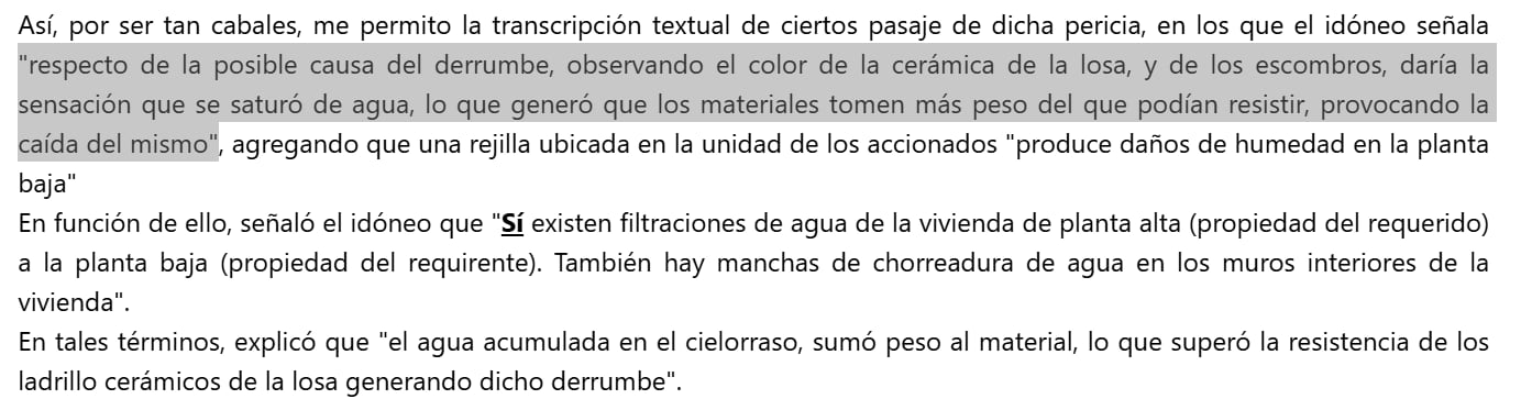 El fallo que declaró culpables a los vecinos por el derrumbe. (Foto: SCBA)
