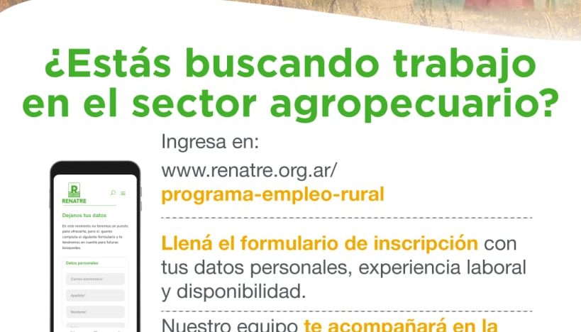 Bolsa de trabajo para el campo: abren la inscripción para vincular a trabajadores rurales con empresas de todo el país