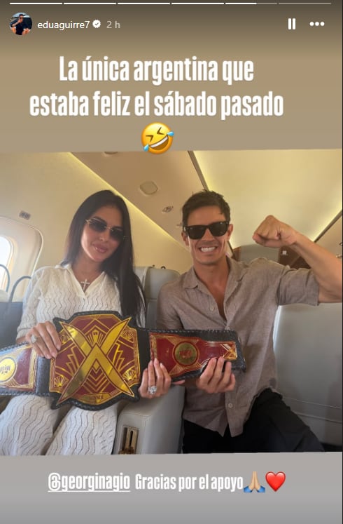 Edu Aguirre también celebró con la mujer de Cristiano Ronaldo que es argentina