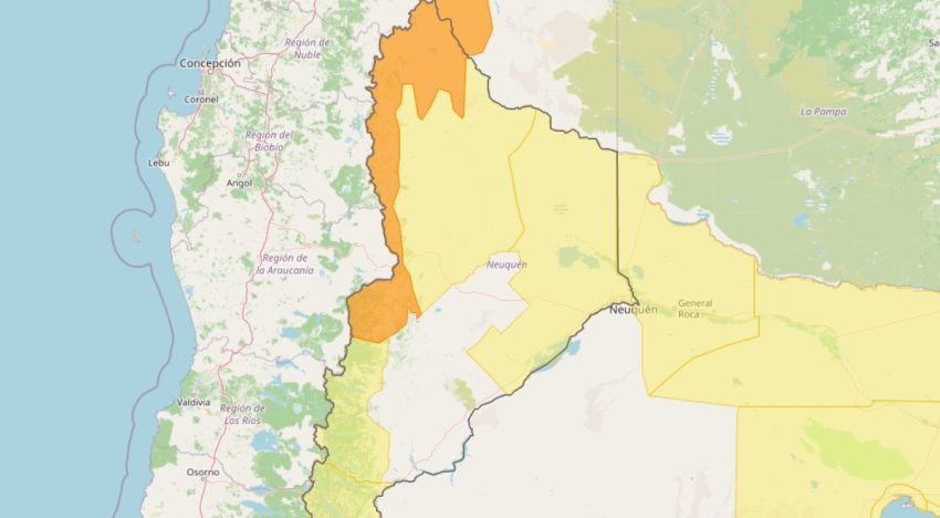 Hay alerta naranja por nevadas para este lunes 27 de julio en Neuquén: las zonas afectadas