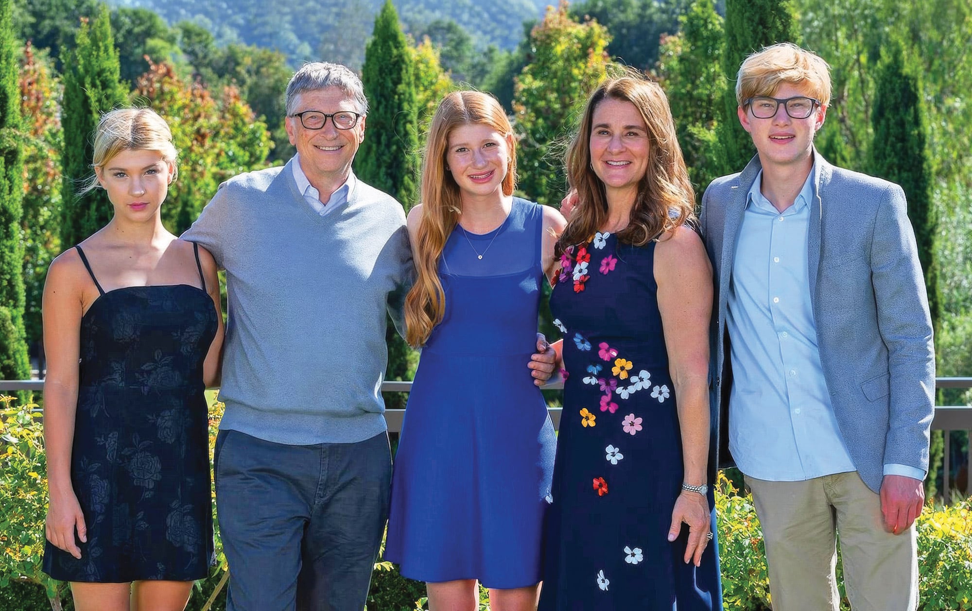 Phoebe, Bill Gates, Jennifer, su ex mujer, Melinda French, y Rory