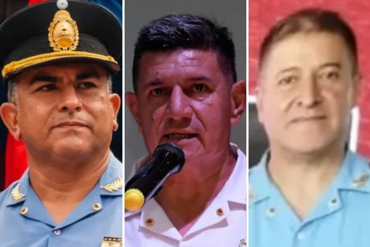 Marcelo Videla, Carlos Heredia y Rubén Castro, tres de los cuatro altos mandos que viajaban en el helicóptero