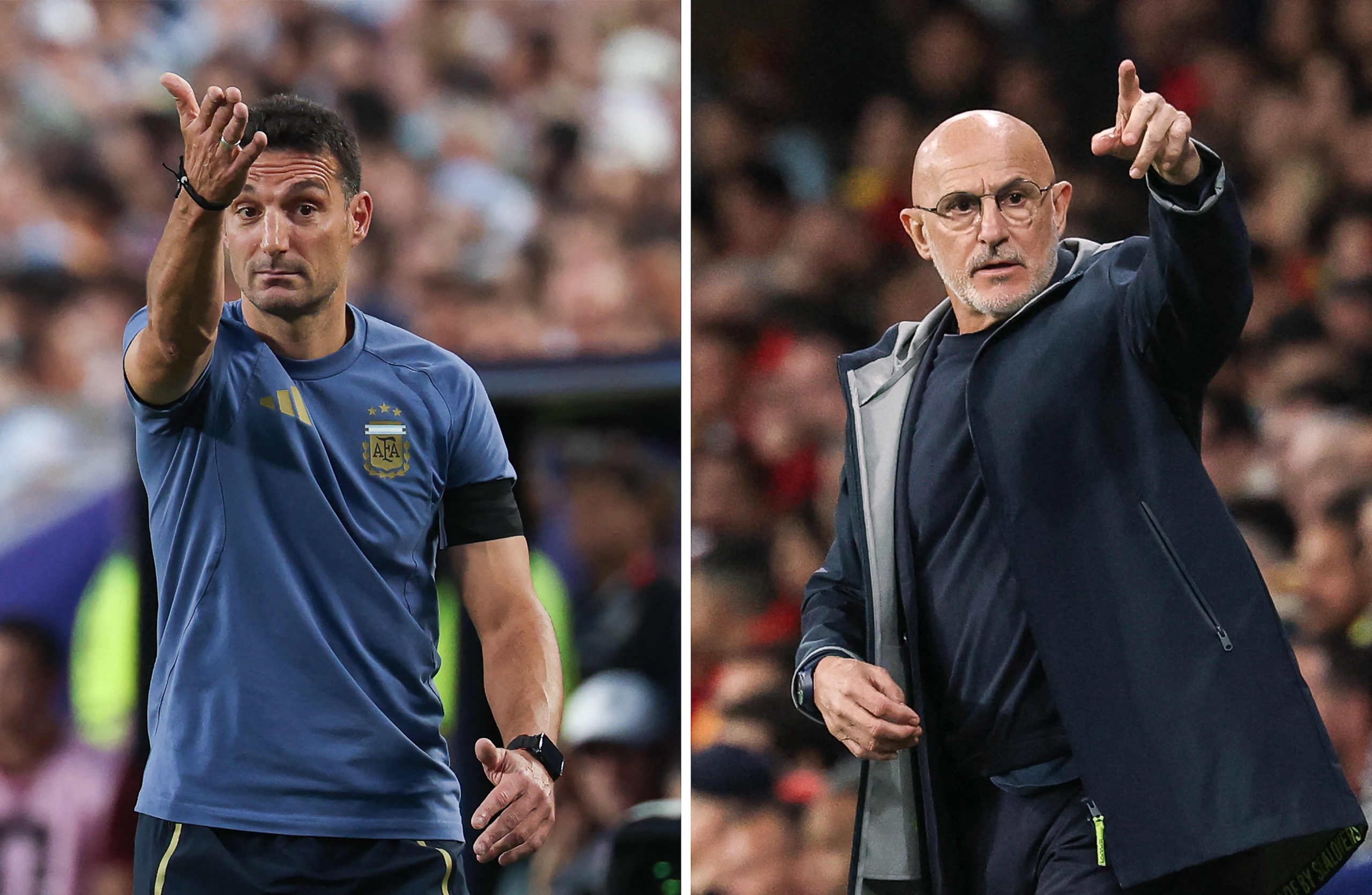 Lionel Scaloni y Luis De la Fuente, los entrenadores que estarán cara a cara por el Mundial 2026