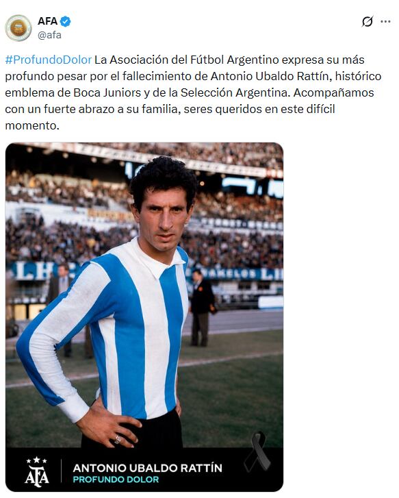 La despedida de la AFA a Rattín