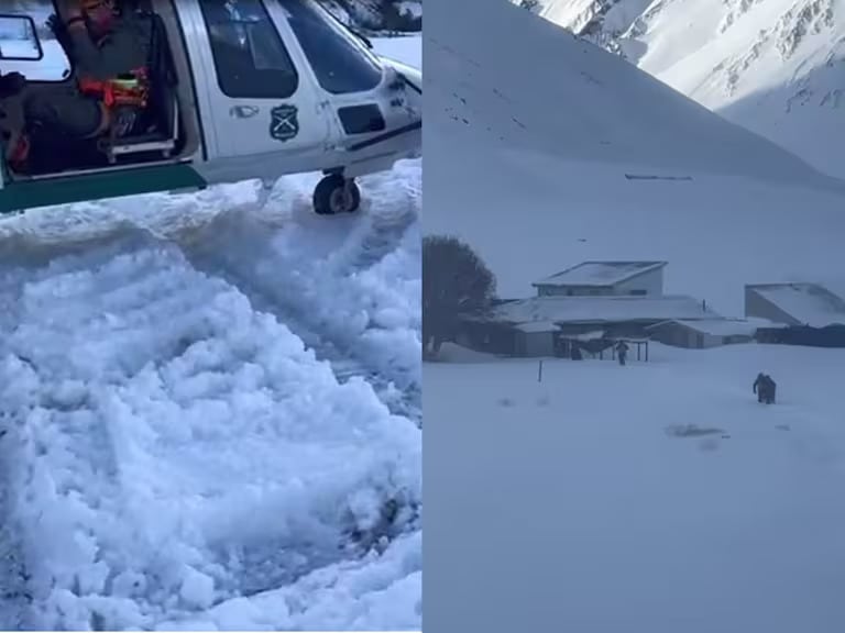 Un helicóptero que recorría la zona para buscarlos logró ver movimiento y descendió para rescatarlos a las tres personas varadas