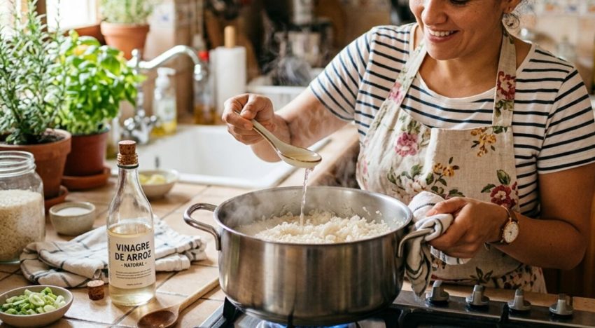 Para qué sirve agregar una cucharada de vinagre al cocinar el arroz y por qué lo recomiendan los chefs japoneses
