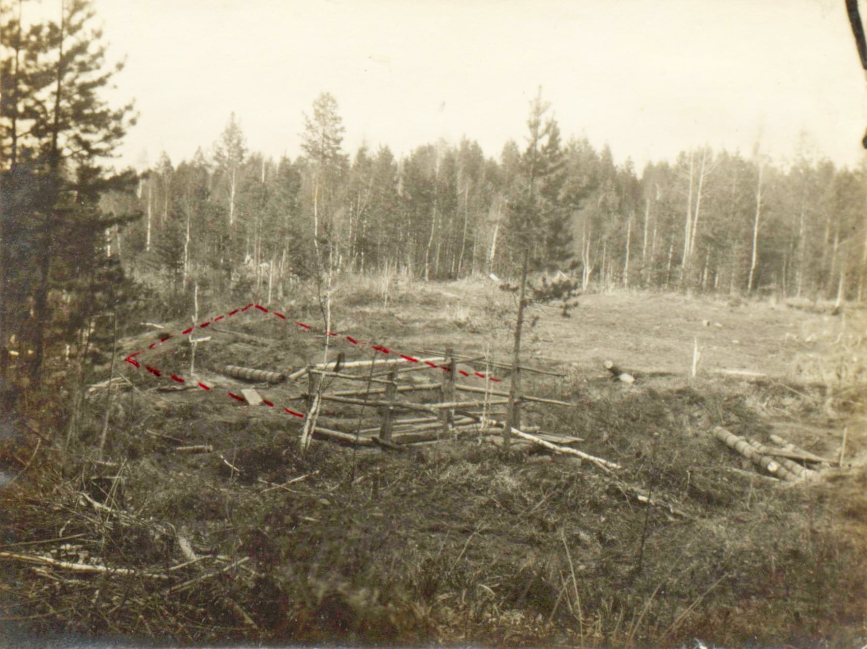 Una imagen del archivo Sokolov: el lugar donde hallaron los cuerpos de los zares