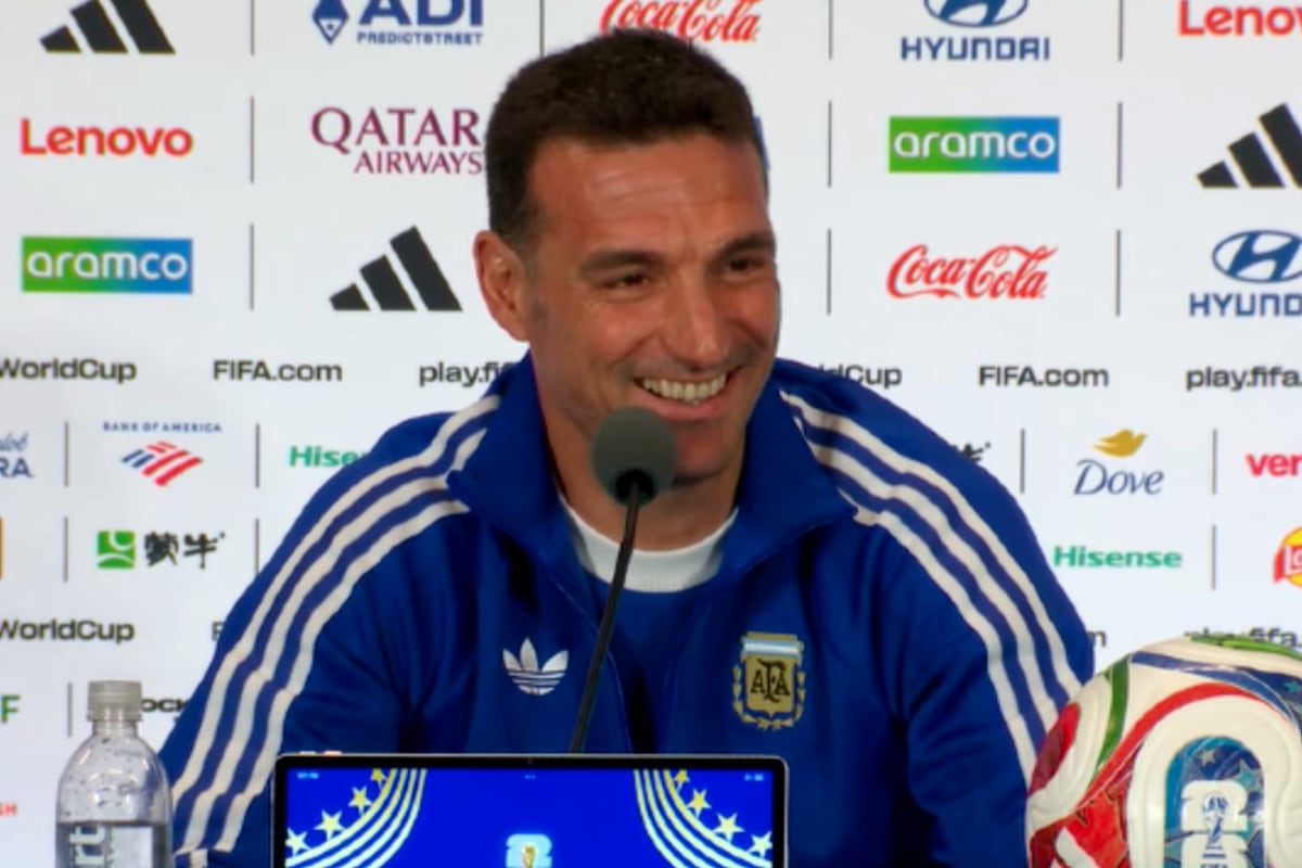 El DT de la selección argentina, Lionel Scaloni en conferencia de prensa