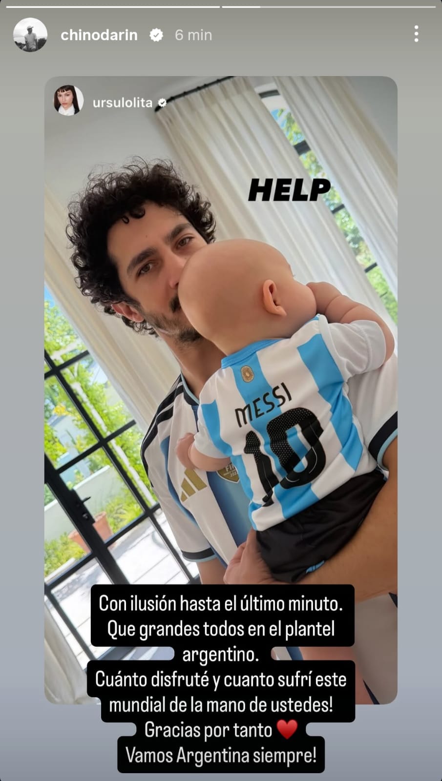 Chino Darín en redes (Foto: Instagram /chinodarin)