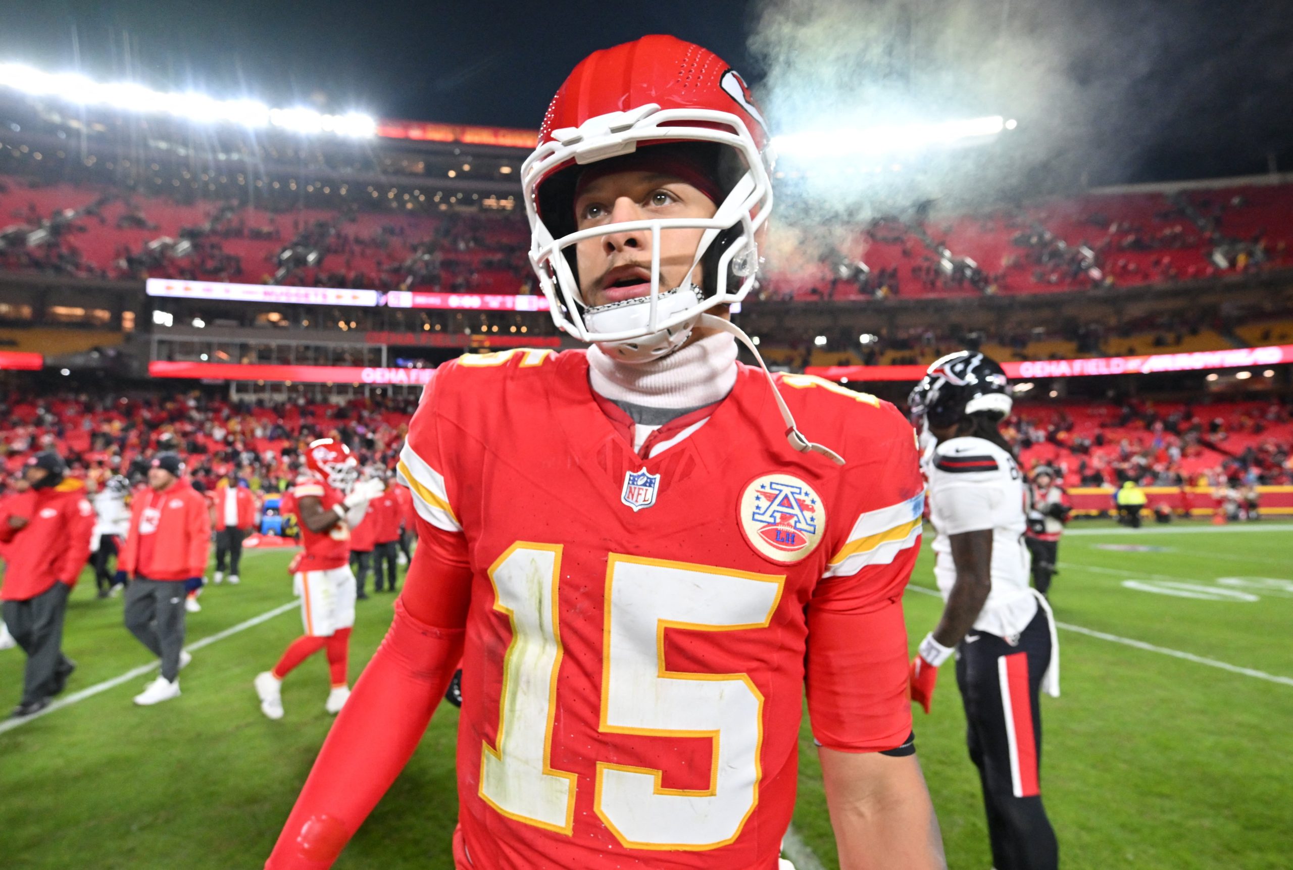 Patrick Mahomes, figura de los Kansas City Chiefs. (Foto: Amy Kontras-Imagn Images)