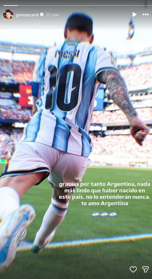 Gimena Accardi en redes (Foto: Instagram /gimeaccardi)